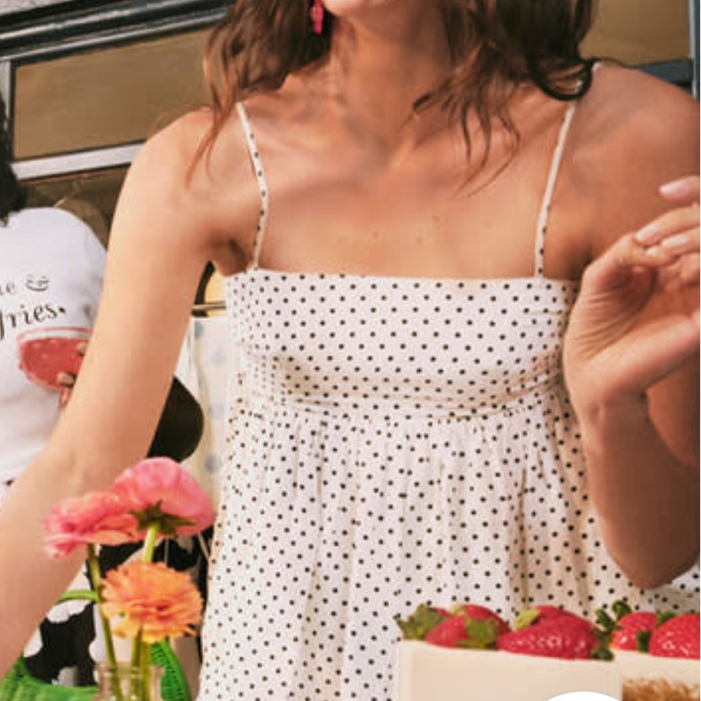 ❤️Price Drop❤️Kate Spade White Top with Black Polka Dots